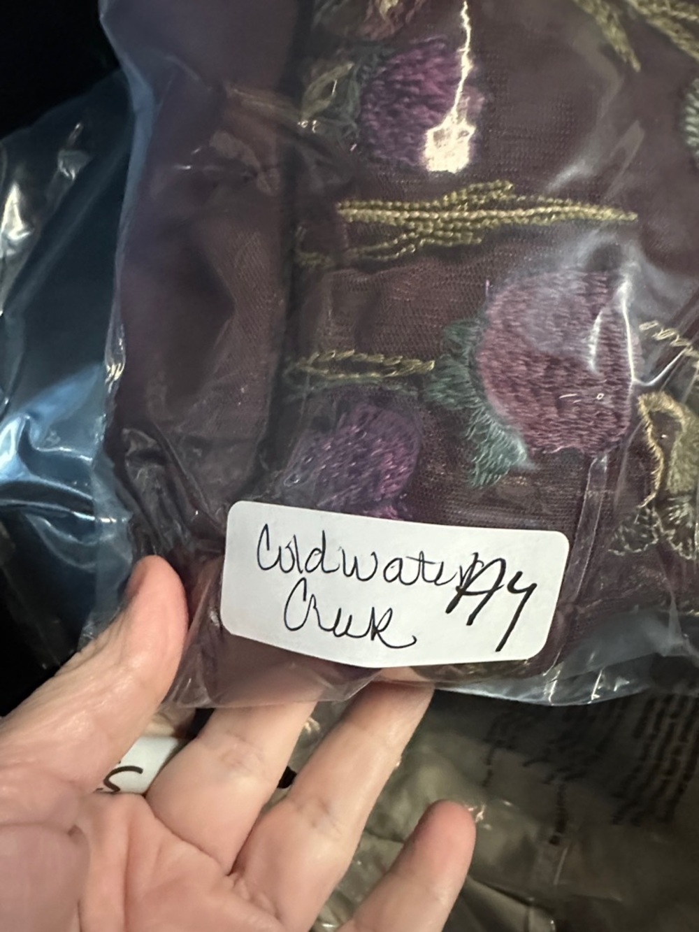 Coldwater Creek PM Embroidered floral maroon midi maxi skirt boho chic old money - Picture 12 of 14